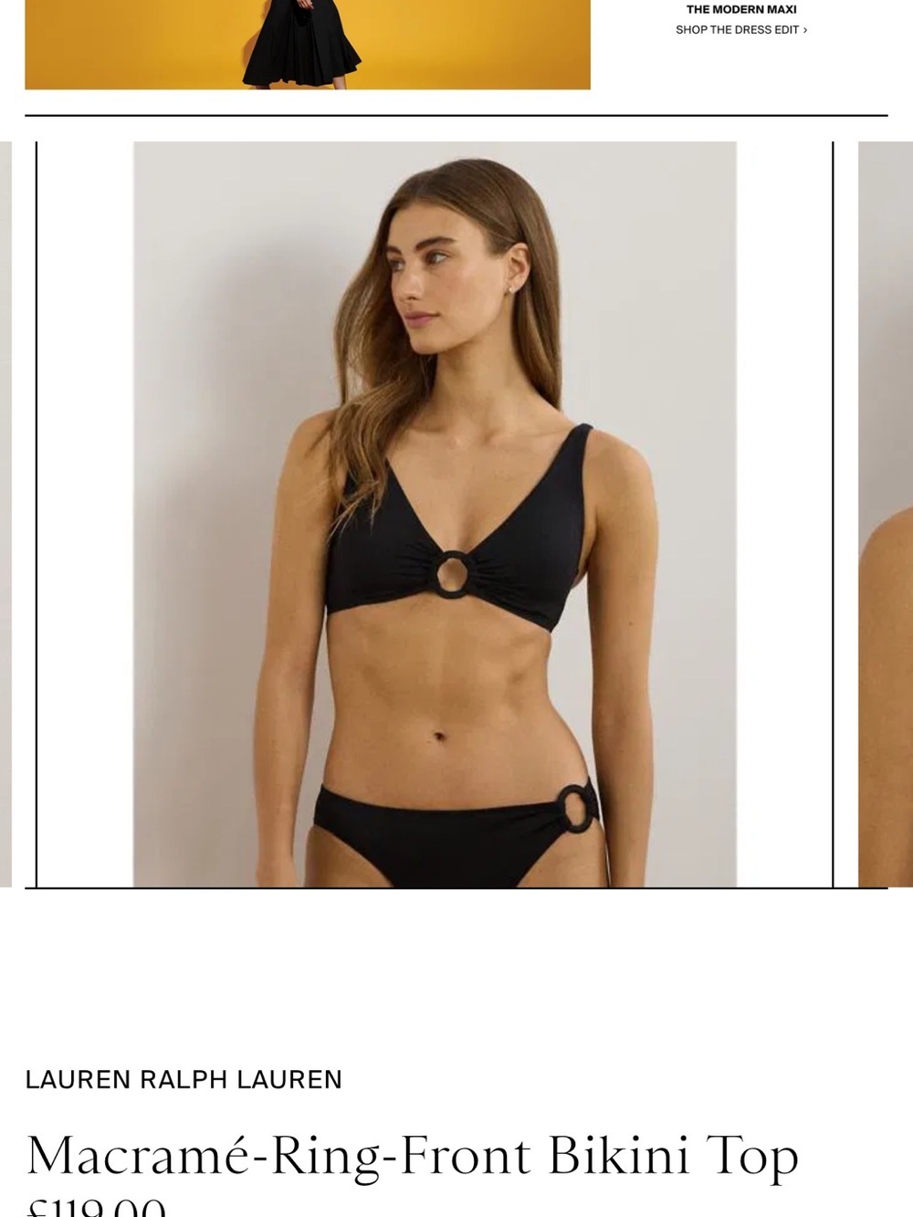 NWT Lauren Ralph Lauren
Women's Macrame-Ring Bikini Top - Picture 4 of 5